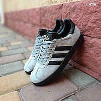 Чоловічі кросівки найнижчі сірі Adidas Gazelle. Замшеві кеди весна літо чоловічі сірі Адідас Газель, фото 11