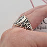 Печатка срібна чоловіча з орнаментом дерево життя з чорнінням, фото 5