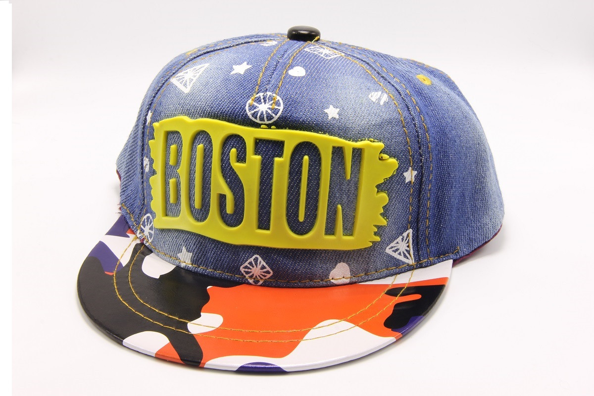 Кепка дитяча M&JJ BOSTON (Snapback) Джинс-Жовтий (4169)