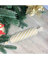 Подушка декоративная Прованс Конфета Золотая новогодняя 55 см вязаная акрил/холофайбер арт.024703