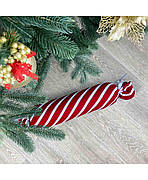Подушка декоративна Прованс Цукерка Червона новорічна 55 см в'язана акрил/холофайбер арт.024701