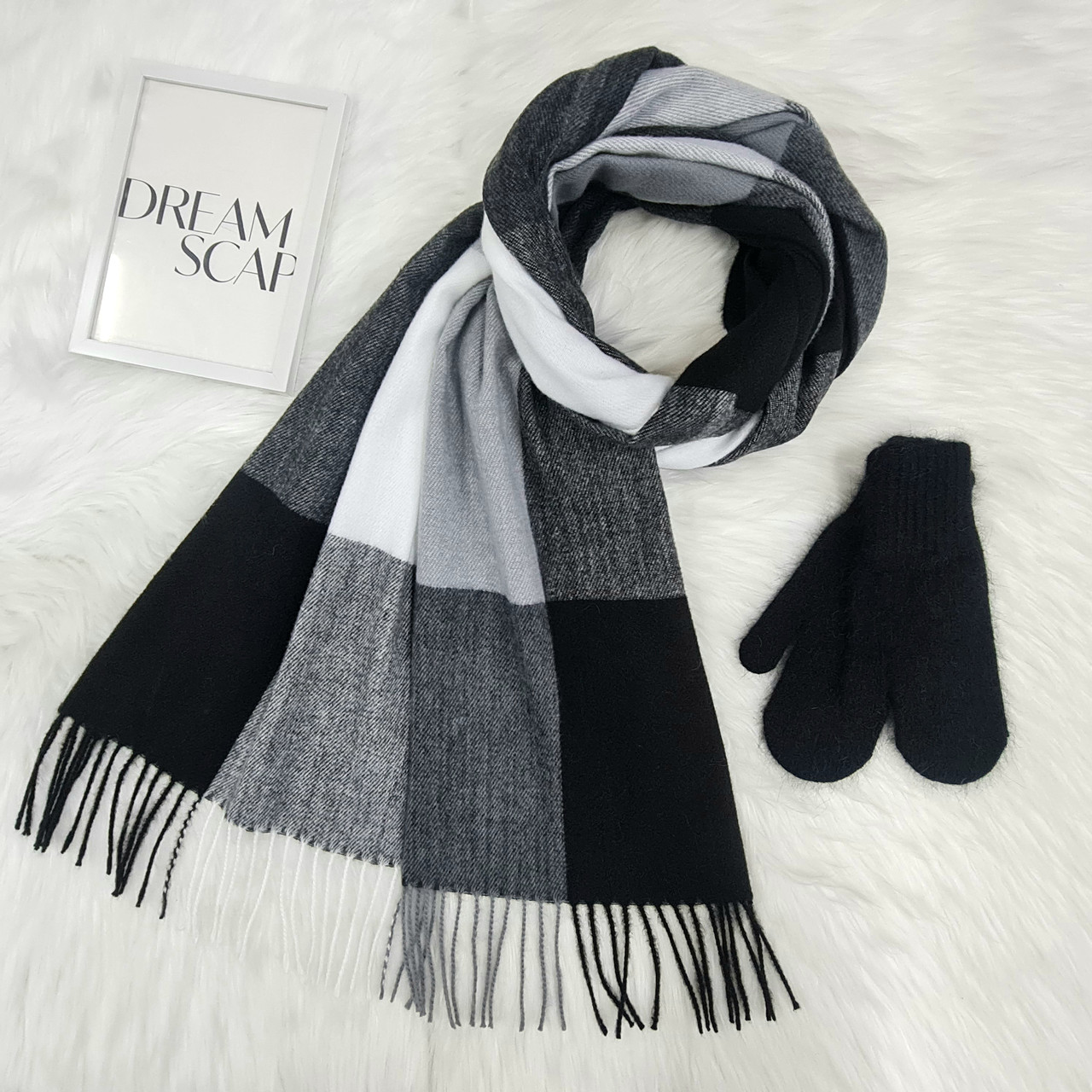Комплект жіночий зимовий (шарф+рукавиці) M&JJ One size чорний 1125 - 4135