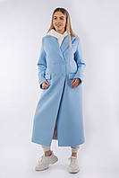 Пальто женское кашемировое голубое 23932 (2000000092577)