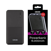 Наружный аккумулятор (павербанк) Grixx 15000 mAh, Портативное зарядное