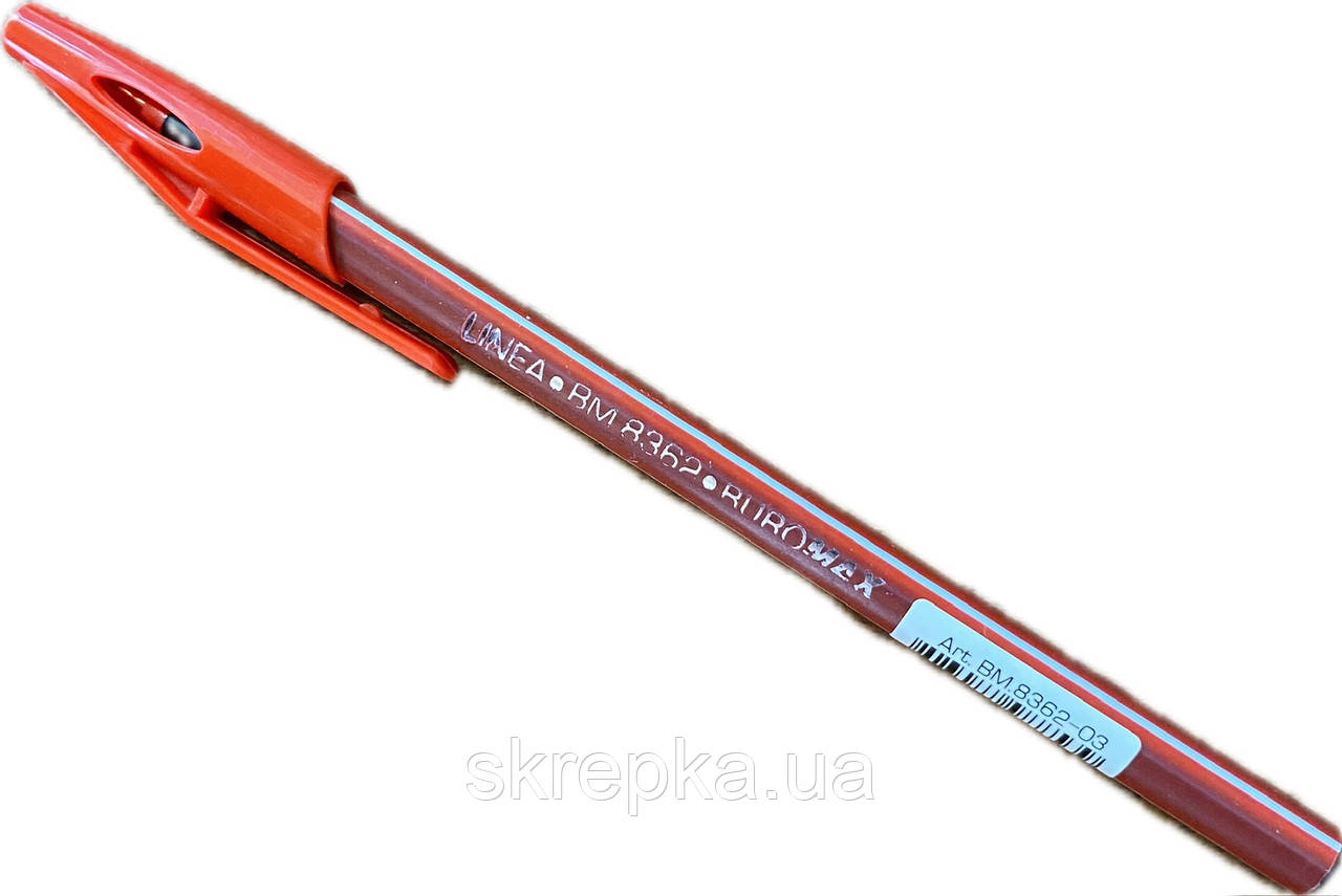 Ручка масляна Buromax 8362 LINEA 0,5 мм тригр.корпус червоні чорнила