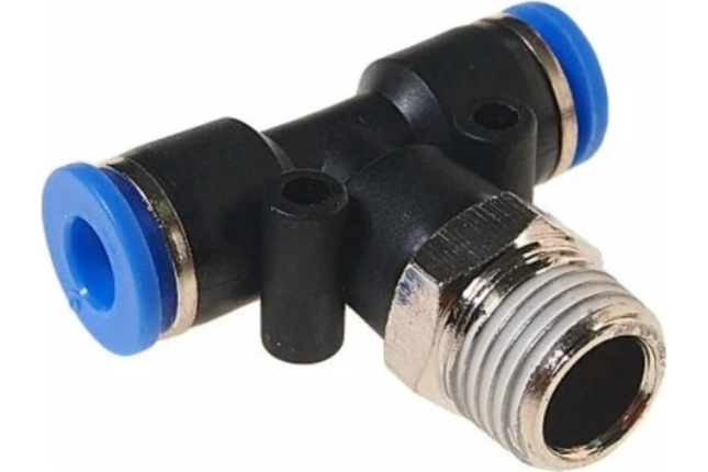 Розподільник-трійник, Pneumatic трійник T-подібний, 6 мм/G1/8"., фото 1