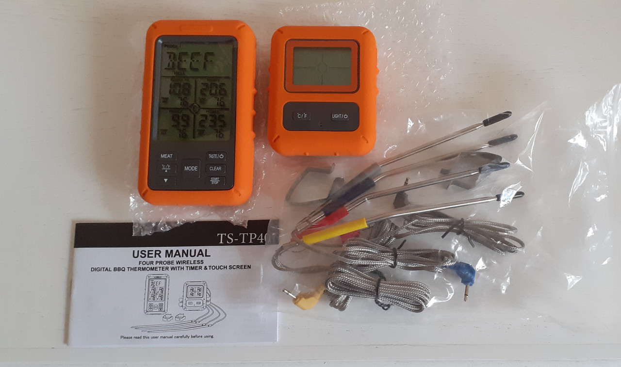 TS-TP40-B 4 Probes Digital Kitchen Oven Thermometer Timer Wireless