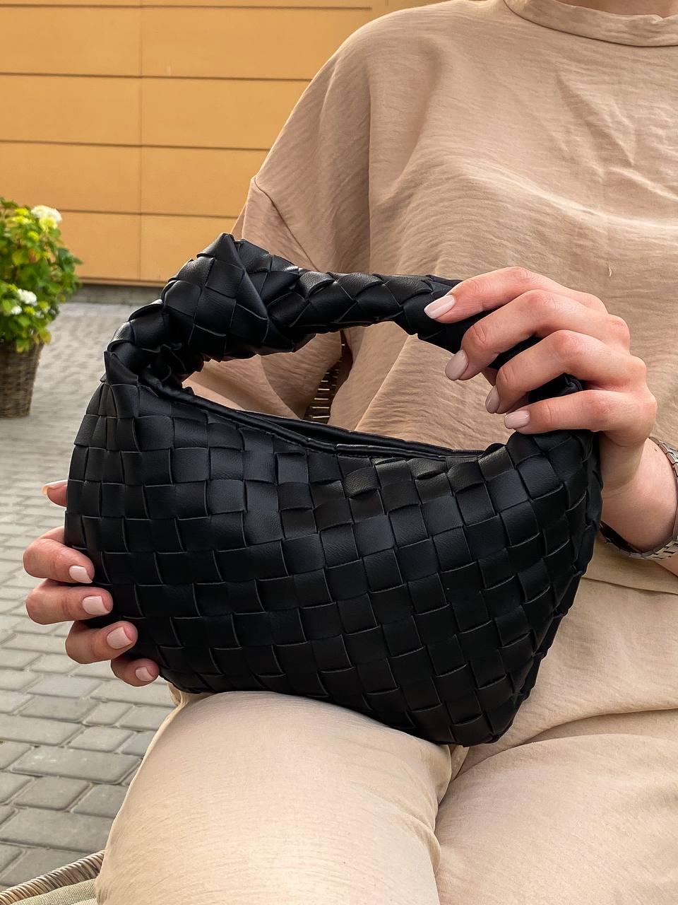 Жіноча сумка Боттега Венета чорна Bottega Veneta Black, фото 1