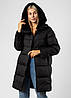 Пуховик зимовий жіночий чорний із хутряним капюшоном Towmy XL, фото 7