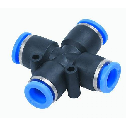 Розподільник четверник, Pneumatic четверник, 6 мм., фото 1