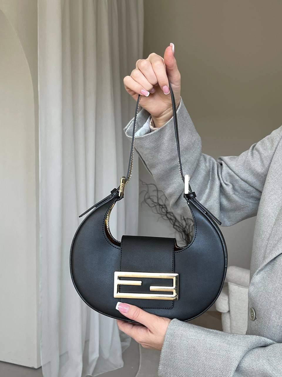 Жіноча сумка Фенди чорна Fendi Black, фото 1
