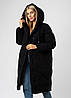 Пуховик зимовий жіночий чорний довгий з капюшоном Towmy 48 52, фото 7