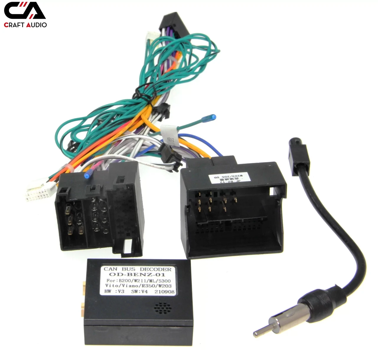Комплект дротів для магнітол 16PIN CraftAudio MERCEDES ISO2/Quadlock OD-bens-01