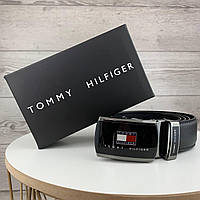 Мужской кожаный ремень Tommy Hilfiger автомат бредновий пояс в подарочной коробке