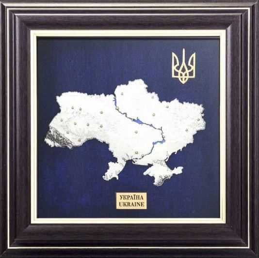Подарункове панно плакетка в дерев'яній рамці "Україна", фото 1