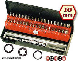 Набір біт FORCE 4421C 3/8" і 1/2" 6-гр., Torx, Spline 42 пр. (пластиковий кейс), фото 5