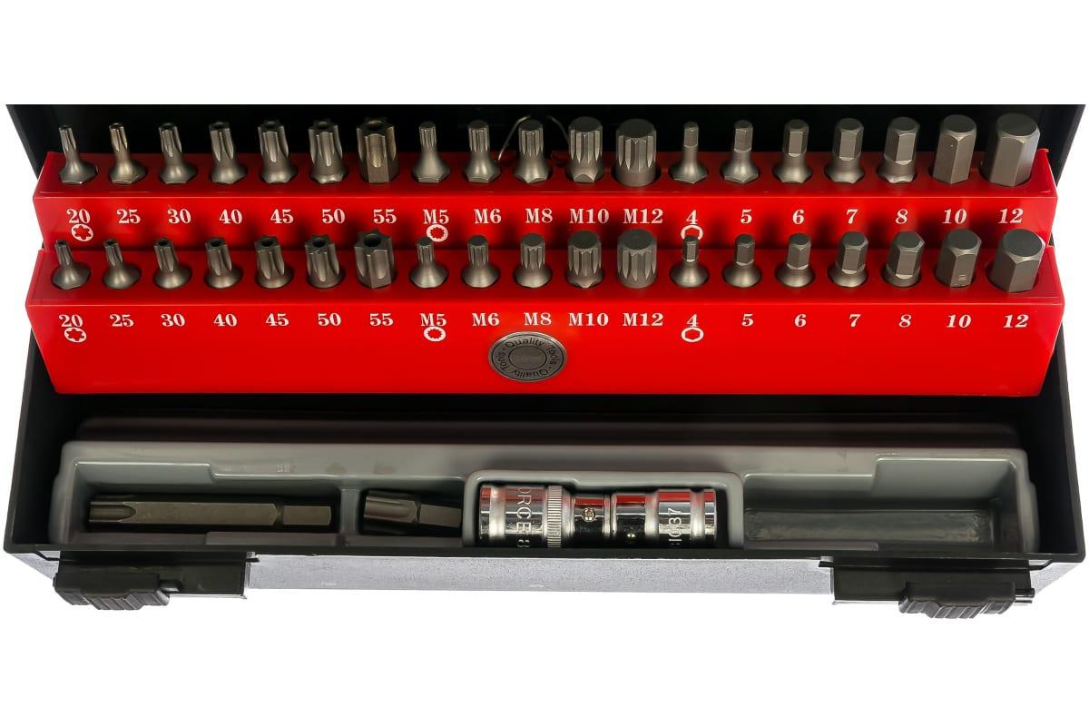 Набір біт FORCE 4421C 3/8" і 1/2" 6-гр., Torx, Spline 42 пр. (пластиковий кейс)