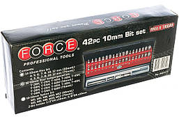 Набір біт FORCE 4421C 3/8" і 1/2" 6-гр., Torx, Spline 42 пр. (пластиковий кейс), фото 3