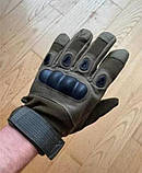 Тактичні рукавиці військові ЗСУ повнопалі хакі олива military, фото 2