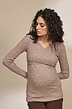 Теплий джемпер для вагітних та годування HELEN BL-33.011 капучино меланж, фото 3