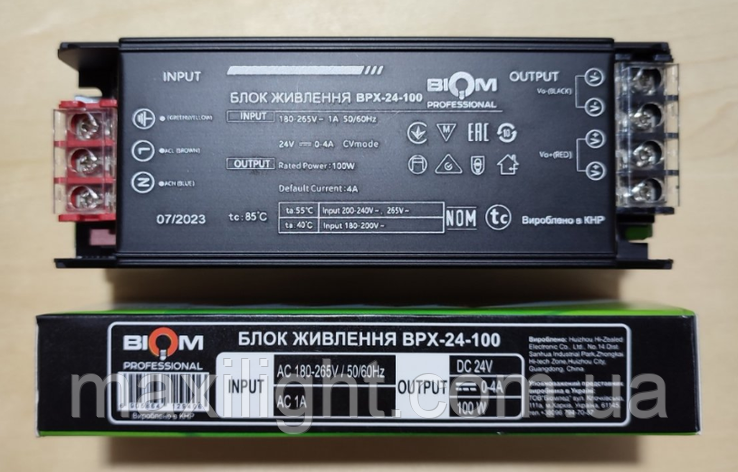 Блок живлення BIOM Professional DC24 100W BPX-100 4,17 А для світлодіодної стрічки, фото 1