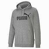 Худі чоловічий Puma Essentials Big Logo Hoodie 586688 03 (світло-сірий, чоловічий, спортивний, бавовна, бренд пума)
