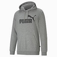 Худи мужской Puma Essentials Big Logo Hoodie 586688 03 (светло-серый, мужской, спортивный, хлопок, бренд пума)