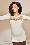 Теплий джемпер для вагітних та годування HELEN BL-33.013 молочний, фото 6