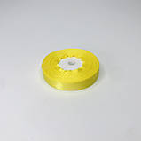 Стрічка атласна, 1 см, жовта, 23 м - рулон, фото 2