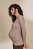 Джемпер для вагітних та годування Helen коричневий, фото 4