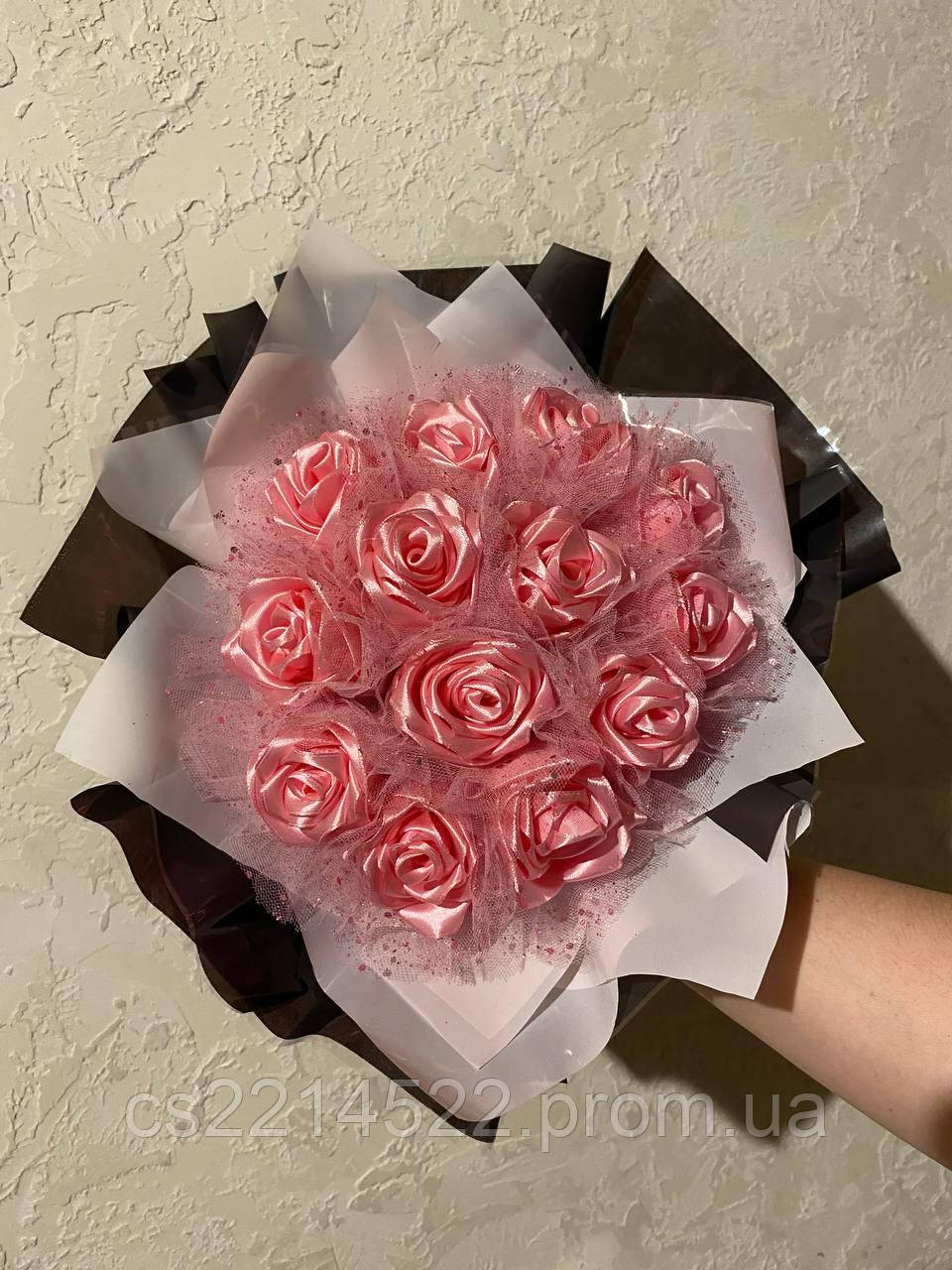 Букет з атласних троянд, фото 1