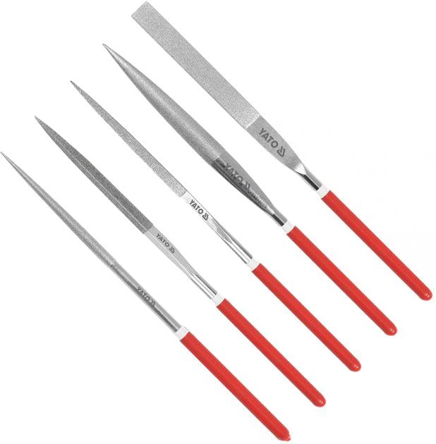 Набір надфілей алмазних Yato 180х70х5 мм (5 шт.), фото 1