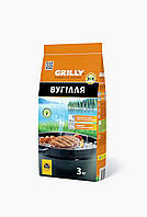 Древесный уголь "GRILLY" для гриля барбекю, мангала, 3 кг