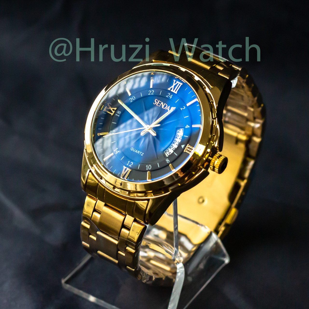 Наручний годинник Sendas чоловічий золотого кольору з чорним (10051)