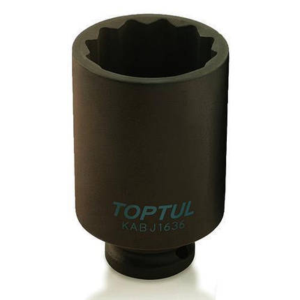 Головка 12-гранна ударна довга TOPTUL 1/2" 36 мм KABJ1636, фото 1