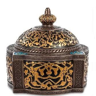 Подарункова скринька з орнаментом "Арабеска" з полістоуну від італійського бренду Veronese 11,5 см, фото 1