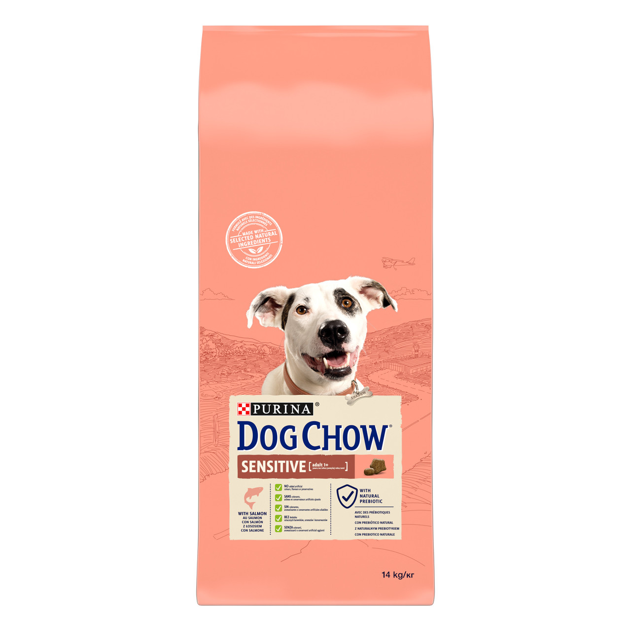 Пуріна Dog Chow Sensitive Adult сухий корм для дорослих собак схильних до алергії, зі смаком лосося 14 КГ