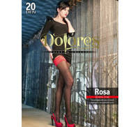 Панчохи 20 ден з червоним мереживом Dolores Rosa 20 чорного кольору розміри 1/2 3/4, фото 4