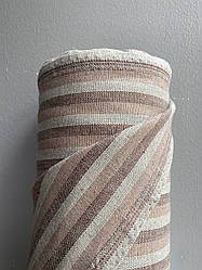 Меблева лляна тканина у смужку, LINEN PLUS, 100% льон, Щільність 395 г/м2, колір 1/3