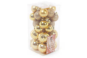 Набір куль пластикових на новорічну ялинку, мікс 26 шт. 3 см і 4 см 147-042