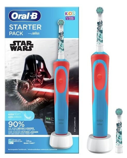 Дитяча електрична зубна щітка Braun Oral-B Kids Starter Pack Star Wars (Зоряні війни)