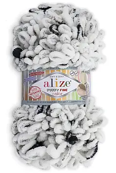 Alize Puffy Fine Color №7646 колір Долматинець