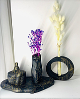 Набор декора в черном цвете с золотом.