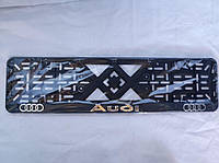 Рамка номера пластиковая с хромированной рельефной надписью Audi