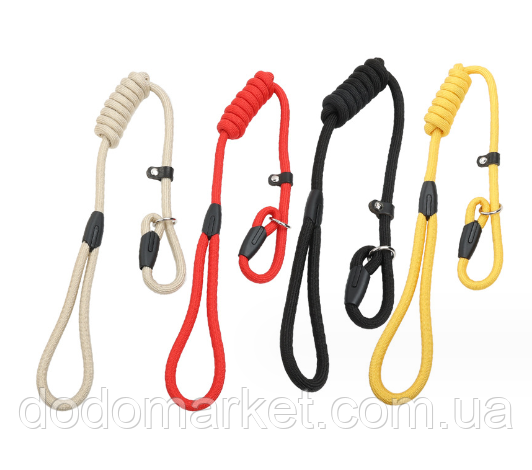 Дресирувальний повідець для собак великих порід зі зручним нашийником, міцна тягова мотузка, зручна ручка., фото 1