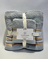 Полотенце набор 2 шт комплект Премиум 140*70, 75*35 хлопок, для бани сауны ванной, рушник
