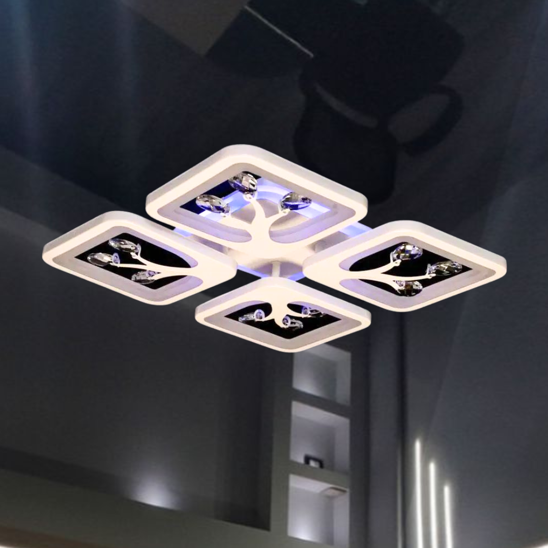 Маленька лед люстра у спальню Diasha 85W до 18 кв.м колір Білий S8157/4WH 3color