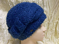 Женская зимняя шапка-тюрбан однотонный букле