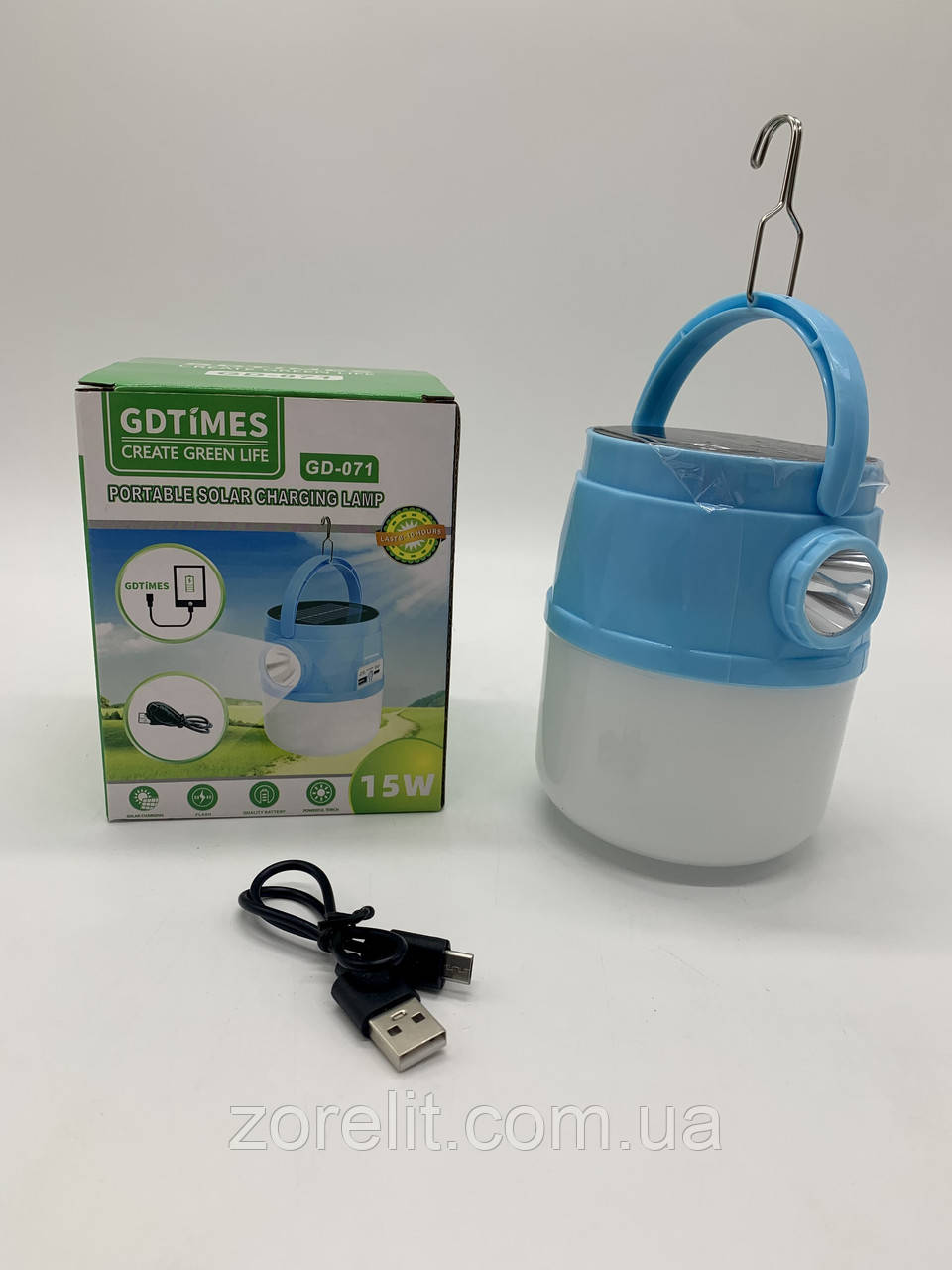 Портативна сонячна лампа LED-ліхтар GDLite GD-071, фото 1
