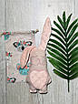 М'яка іграшка ЛЬОН натуральна Зайчик, еко іграшка сплюшка для малюків, комфортабель, дитяча ручної роботи, фото 2